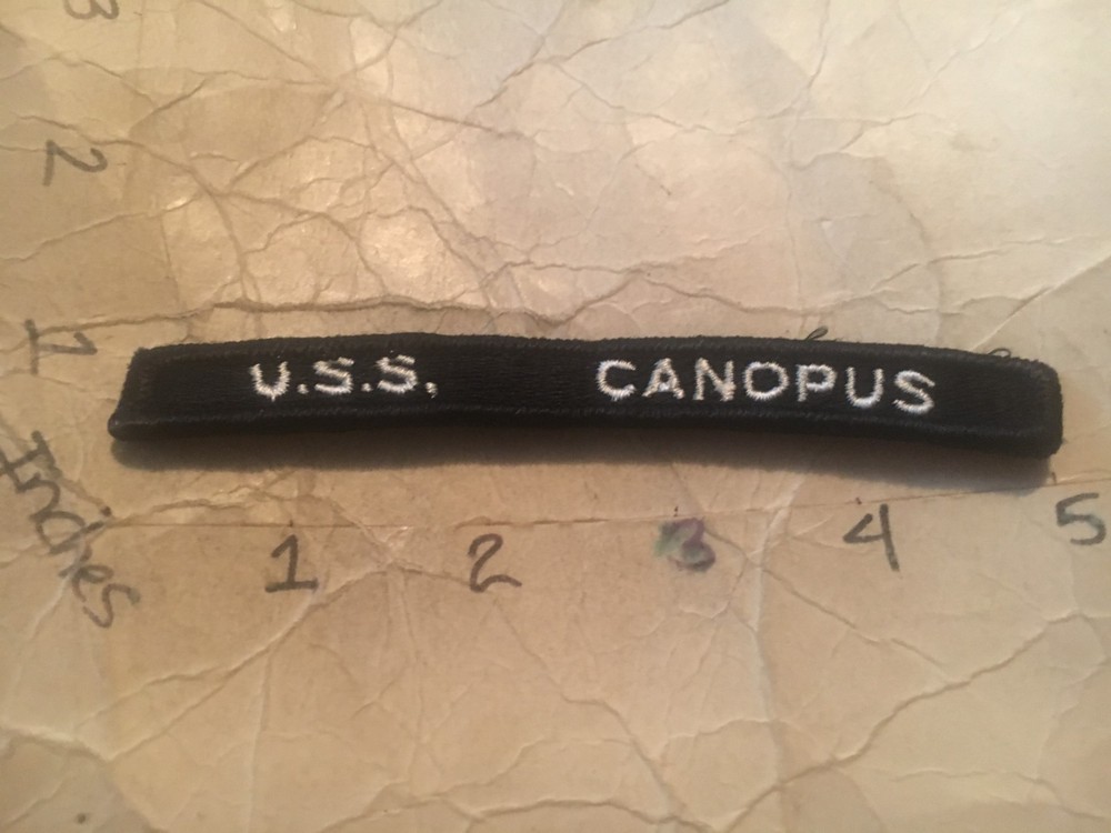 US NAVY SHOULDER STRIP TAB rocker Patch 10/12/25 USS Canopus