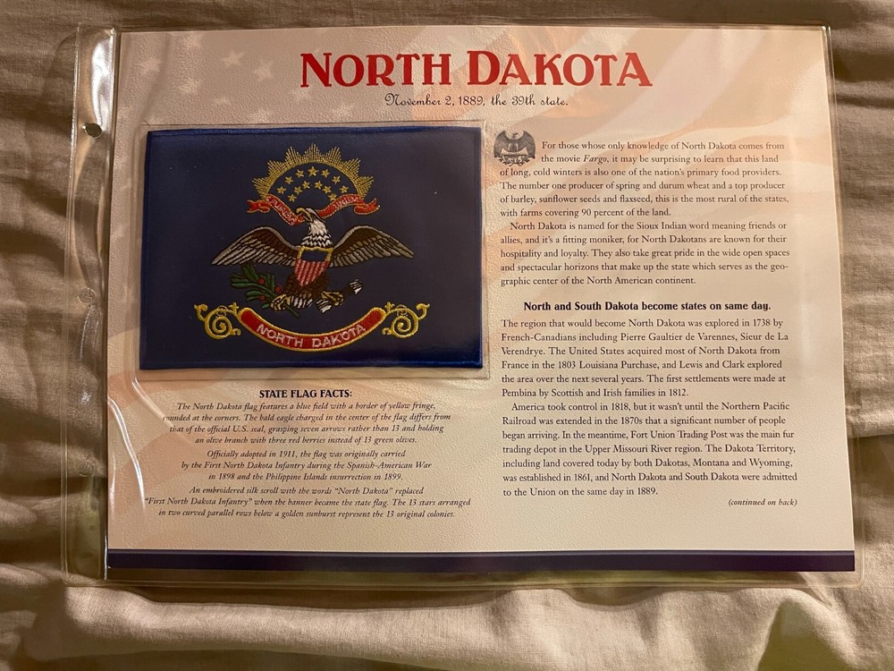 WILLABEE & WARD FLAG PATCH PANE **** NORTH DAKOTA