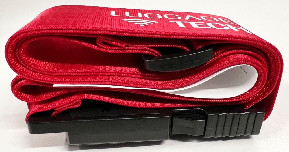 LUGGAGE TECH red polyester webbing SMART STRAP tsa approved lock DIGITAL SCALE