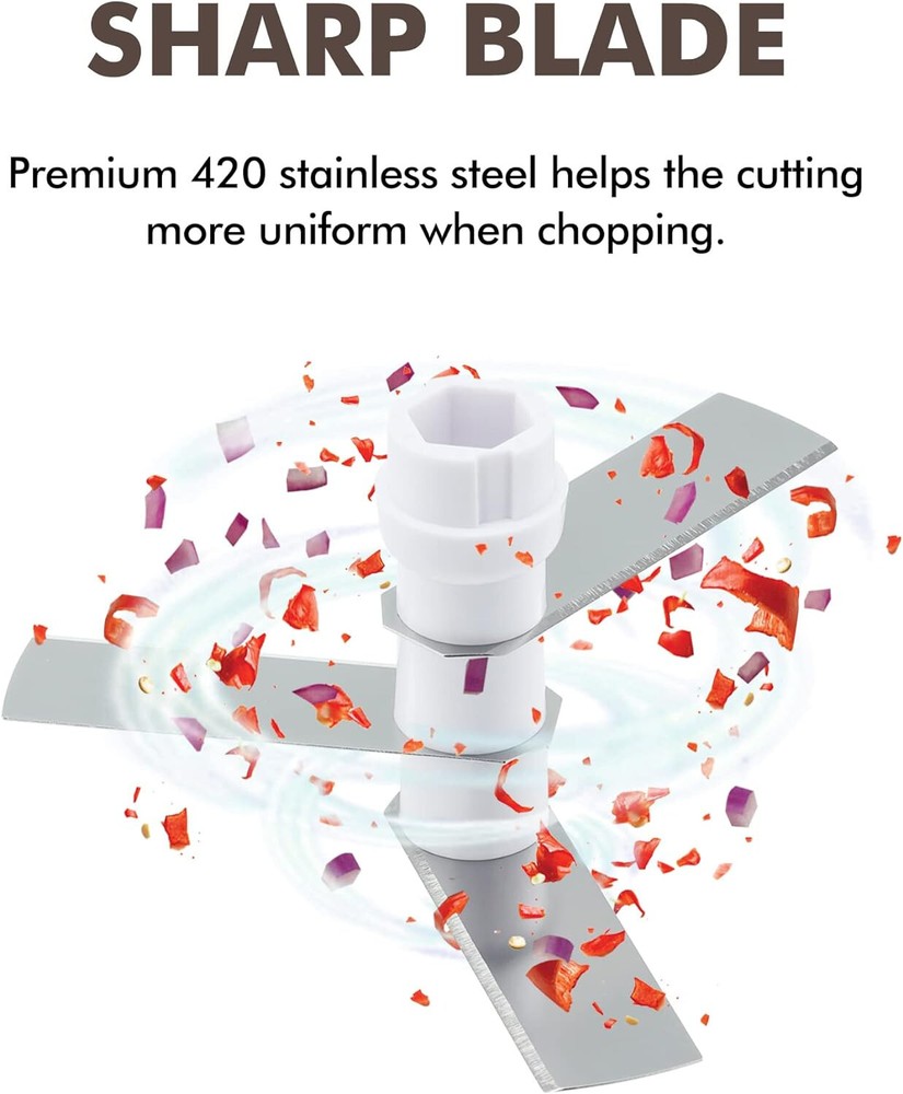 Manual Food Processor Vegetable Chopper Hand Pull Salsa Maker Cutter Chopper 2cu