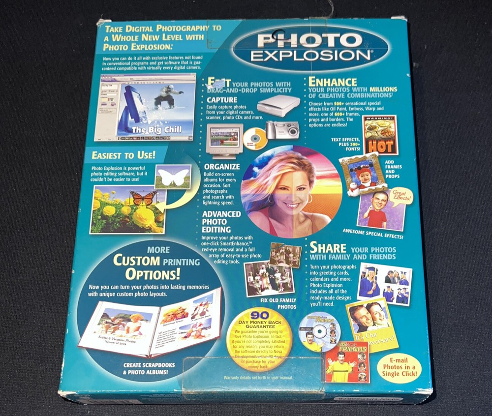 Photo Explosion Digital Photo Studio Software CD Photo Editing Big Box 2002 PC