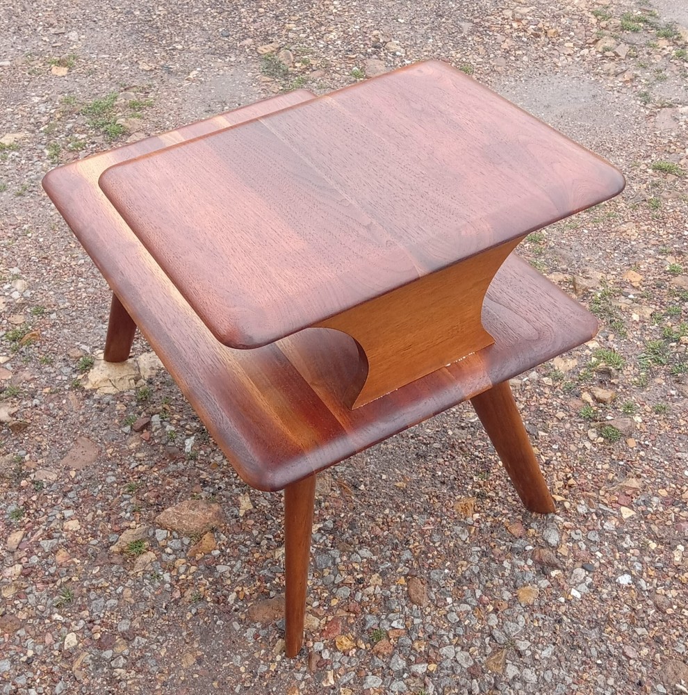 Mid Century Bissman Walnut Step End Table / Side Table (RP-SET-1)