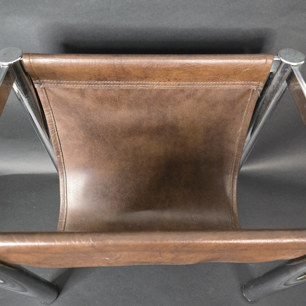 Milo Baughman Style Magazine Rack Chrome