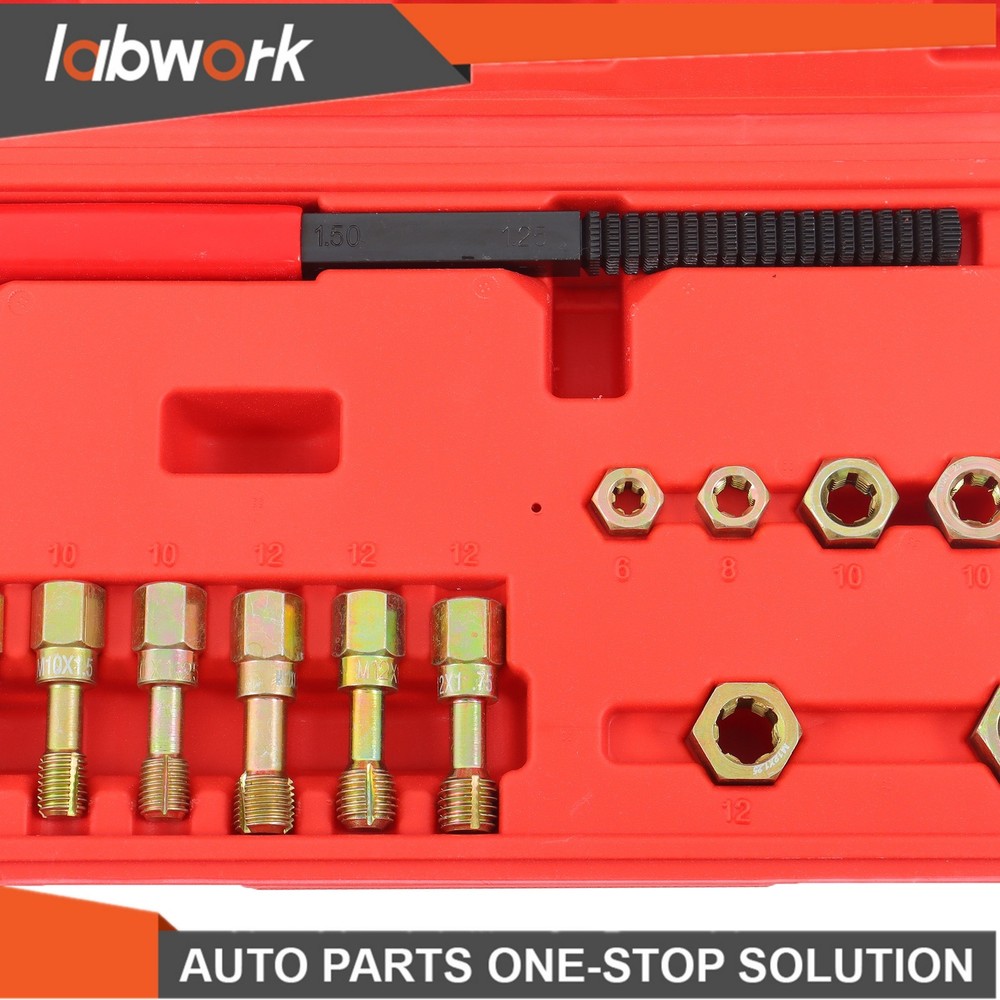 Labwork 15-Piece Metric Thread Repair Set Thread Restorer Set Rethreading Tool