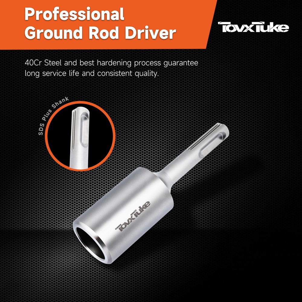 TovxTuke SDS-Plus Ground Rod Driver for 5/8” & 3/4” Rods Great for...