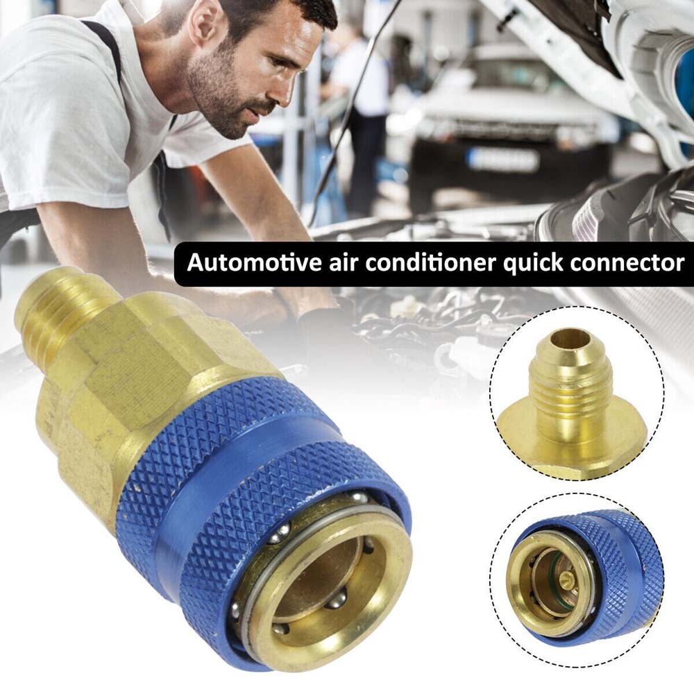 A/C Quick Coupler Adapter Adjustable High Low Side AC HVAC Freon Conversion Kit
