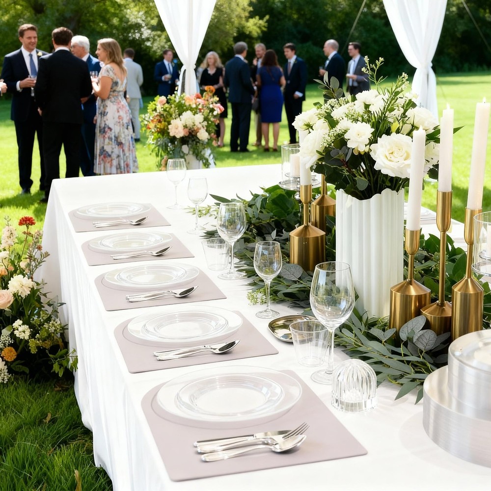 200PCS Clear Plastic Plates, Heavy Duty Plastic Plate Disposable, Include 100...