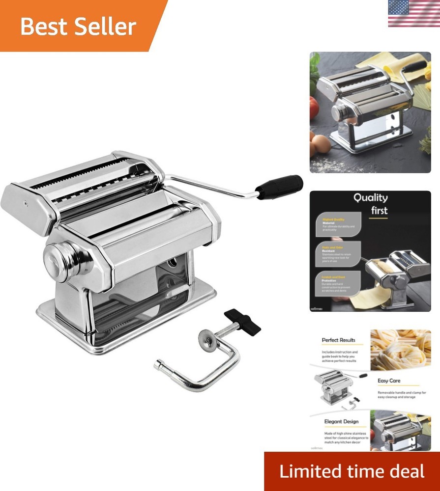 Professional Pasta Maker Machine - Adjustable Thickness & Double Cutter Head