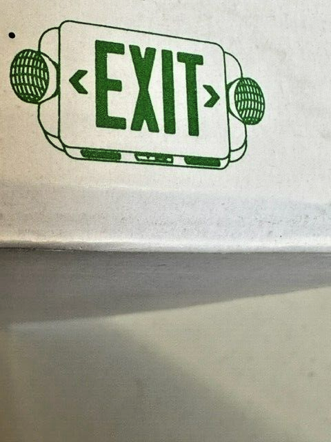 2-Light Plastic LED White Exit Sign with Red Light Up Exit Emergency Combo LED