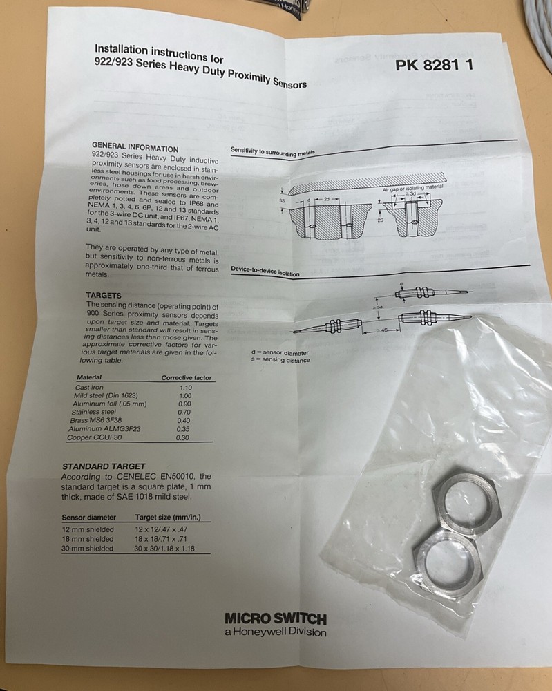 Honeywell Micro Switch 922AA3W-A9P-T