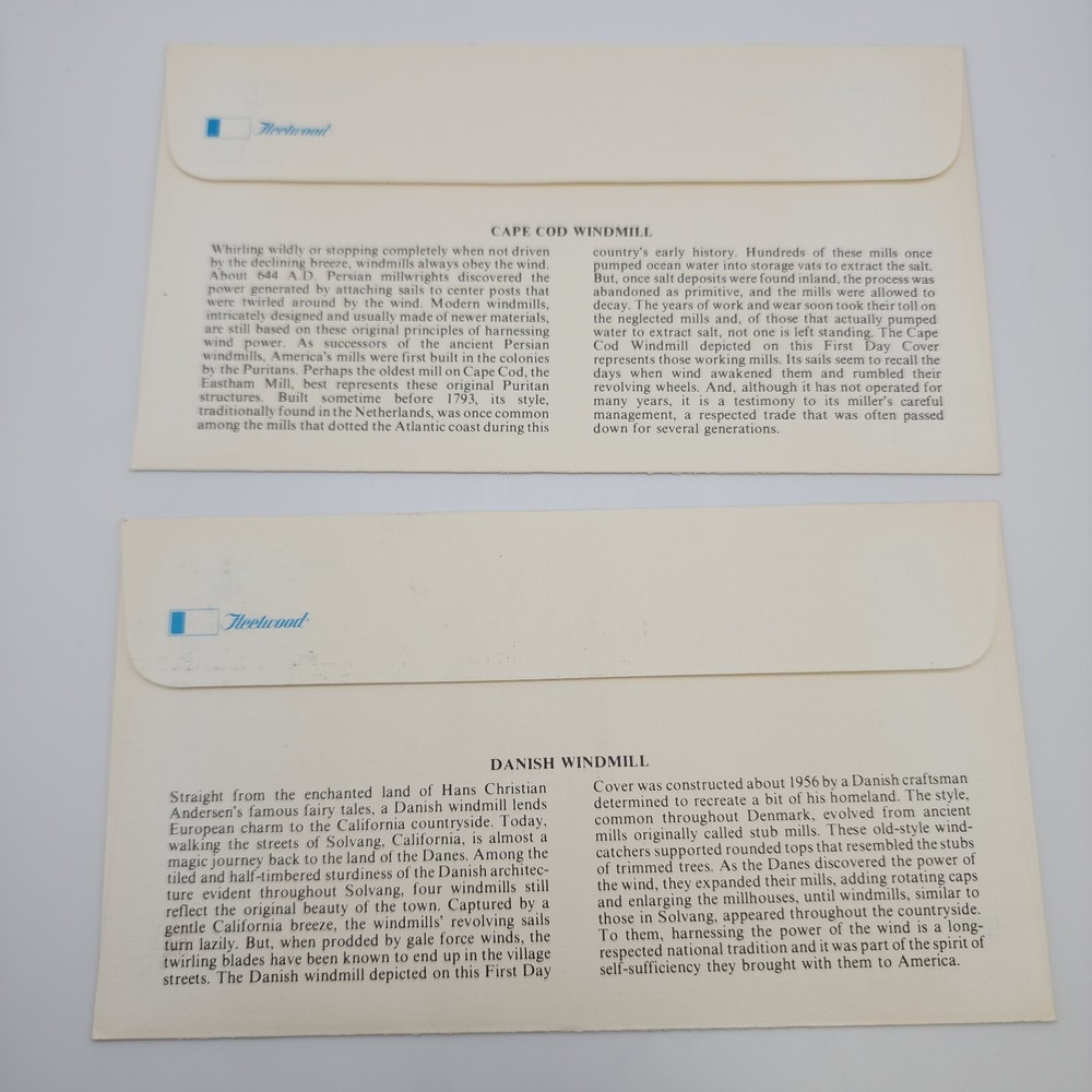 First Day Issue Stamp Windmill Cape Cod Danish Lubbock TX 1980 Collectible