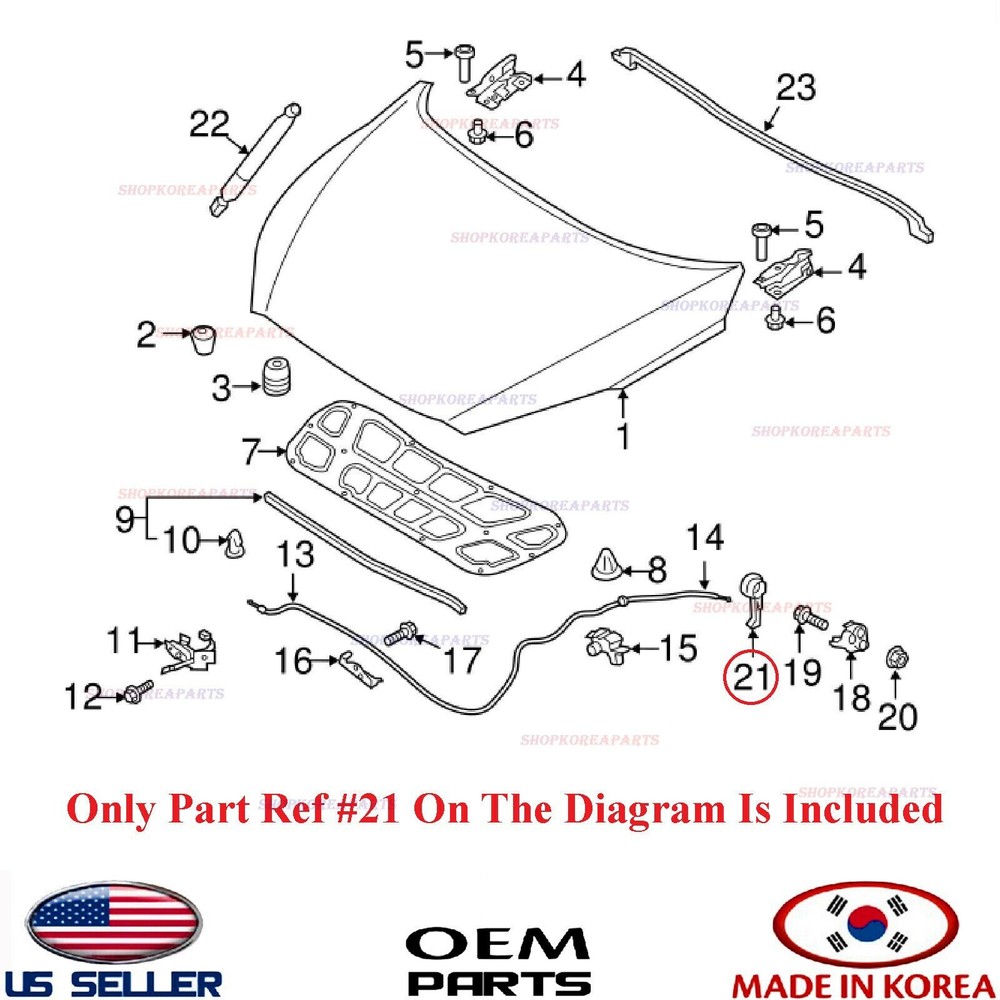 Genuine HOOD LATCH RELEASE HANDLE ⭐OEM⭐ HYUNDAI KIA *See compatibility
