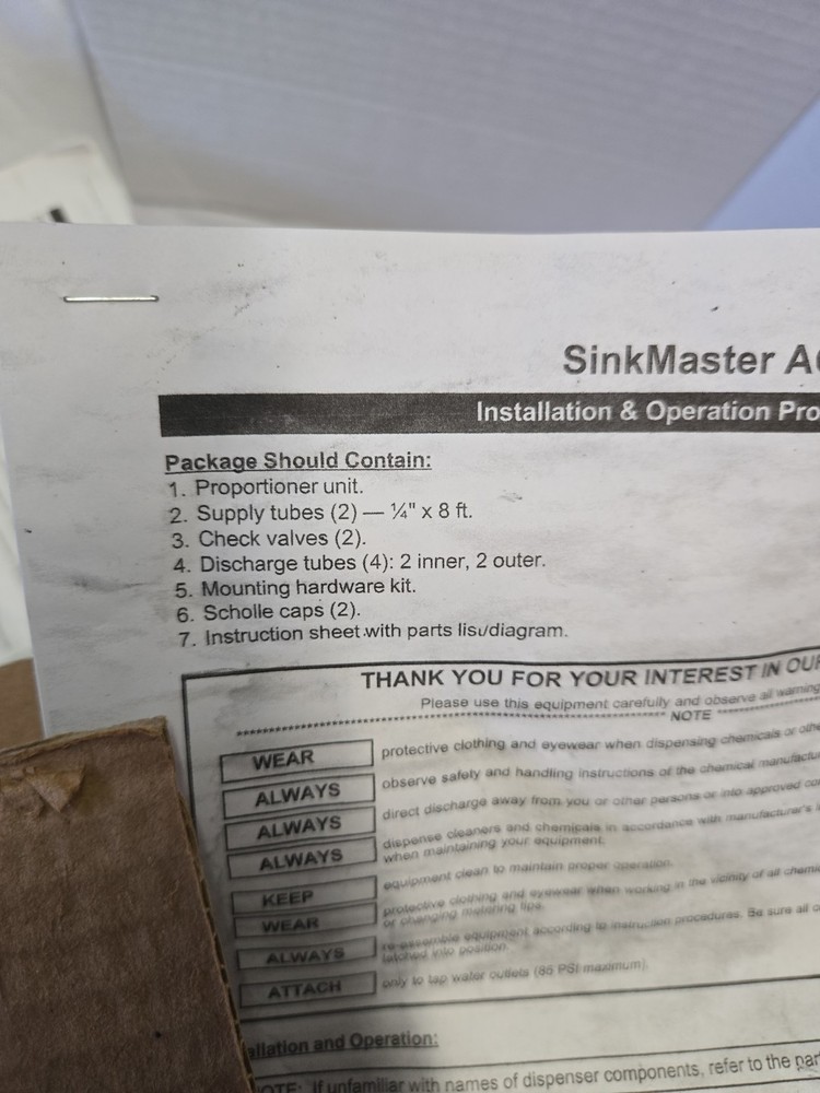 Diversey SinkMizer D48204