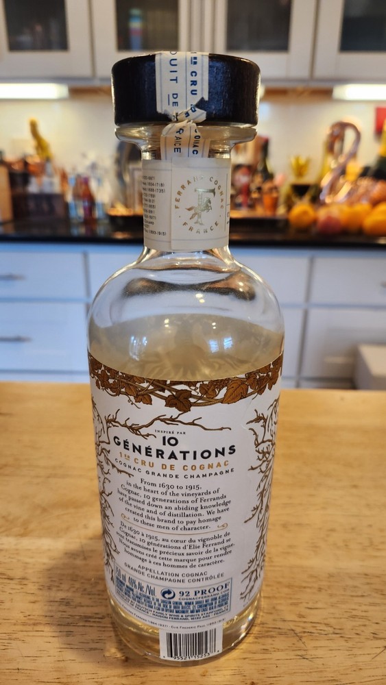Ferrand 10 Generations Cognac Bottle - Empty - Beautiful Roots!