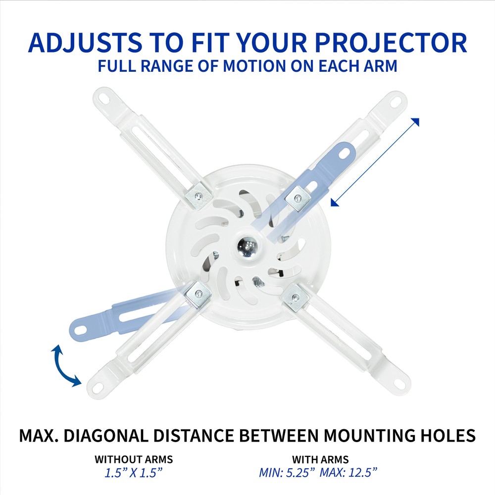 VIVO Universal White 2x2 ft Drop Ceiling Height Adjustable Projector Mount