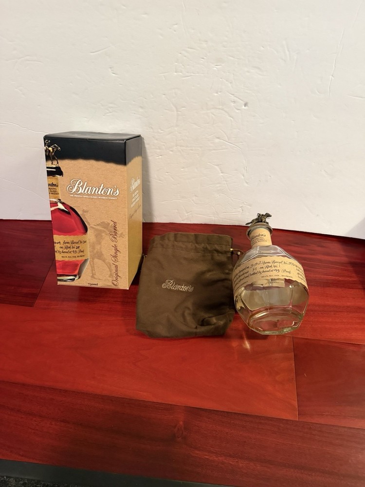 Blanton’s Bourbon - Empty Bottle & Bag w/ “O” Stopper