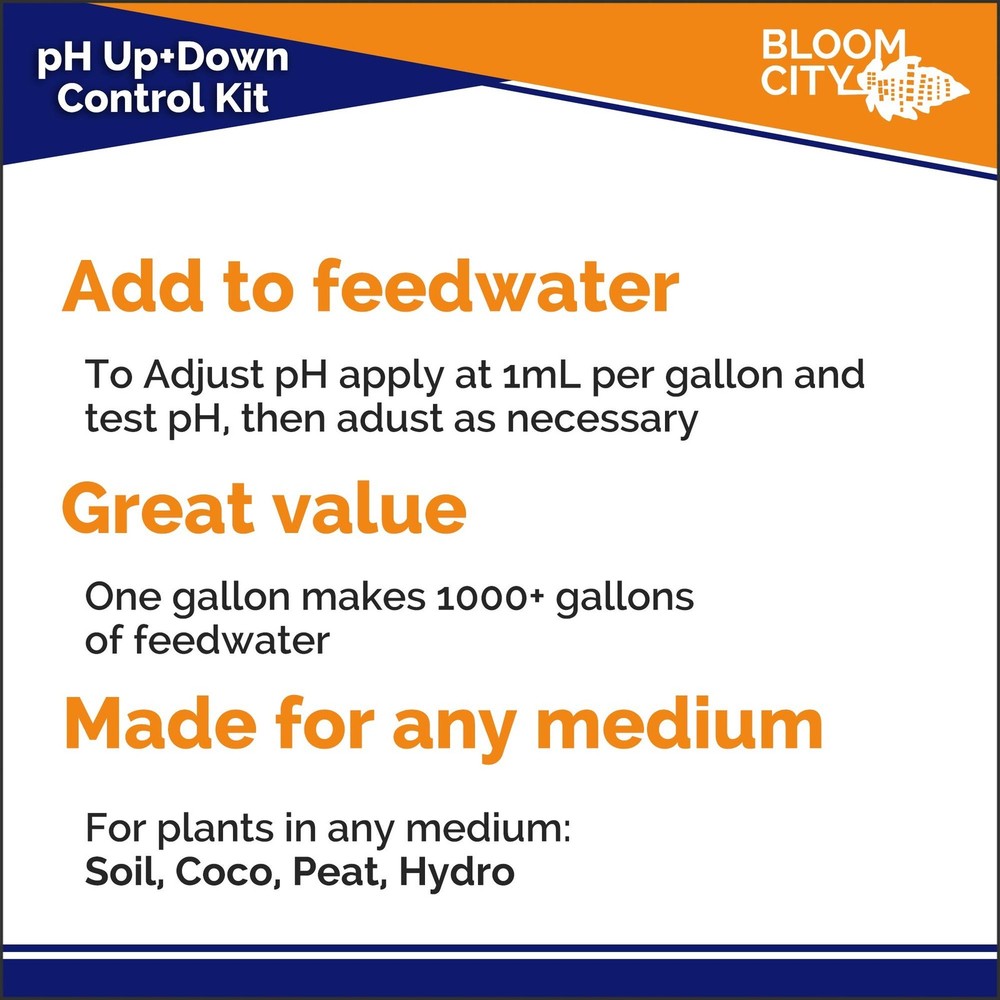 Bloom City Professional pH Up + Down Control Kit for Optimal Nutrient Uptake ...