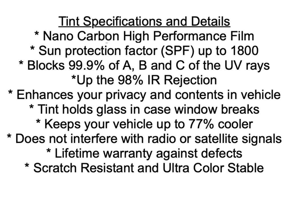 Precut Front 2 Doors Window Tint Nano Carbon for Mazda CX-50
