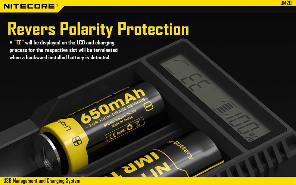 NITECORE UM20 USB powered smart charger