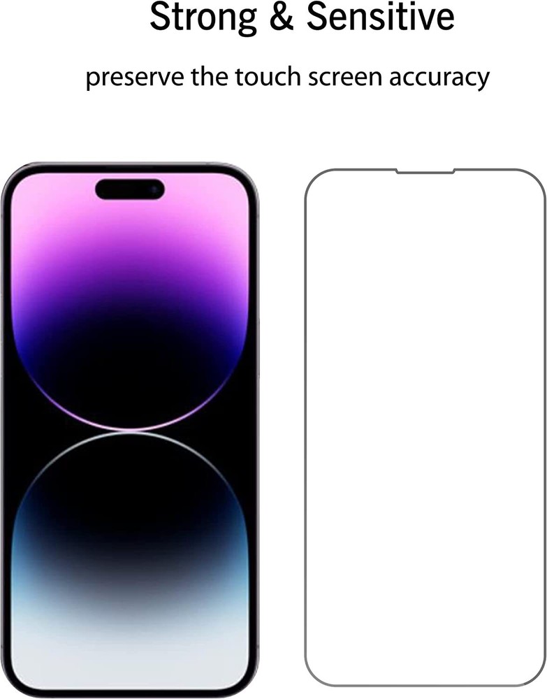 3 Pack For iPhone 14 Plus Pro Max iPhone HD Tempered Glass Screen Protector