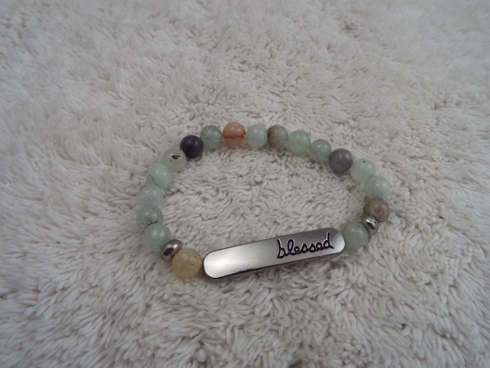 Prehrite Stone Bead Blessed Stretch Bracelet (A48)