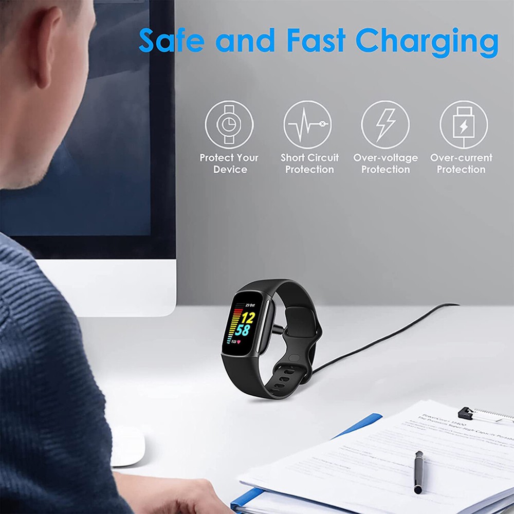 2PCS Magnetic USB Charger Charging Cable Replacement For Fitbit Luxe/Charge 5