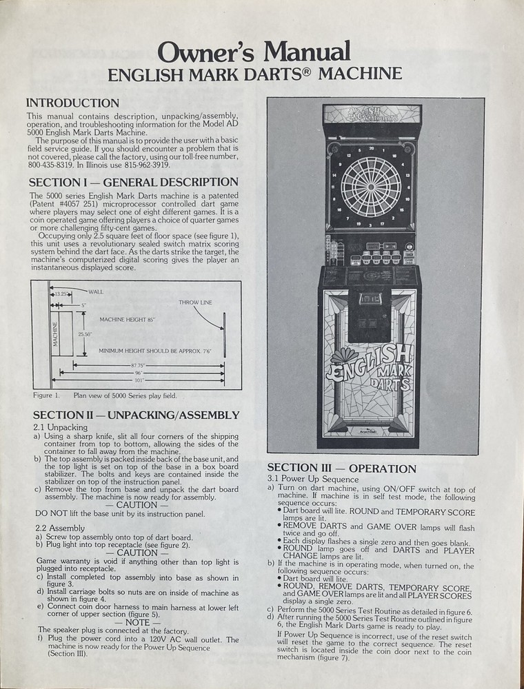 English Mark Darts Service Package