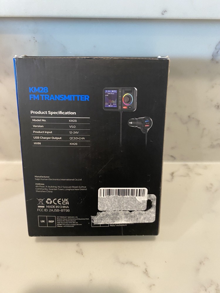 Nulaxy Bluetooth FM Transmitter for Car, Wireless Car Bluetooth Adapter V5.0 .