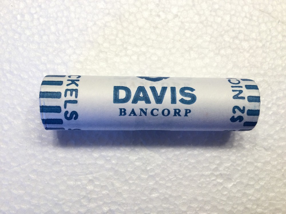 2023-P NICKEL ROLL,BU,OBW,UNIQUE WRAPPING, "DAVIS BANCORP"