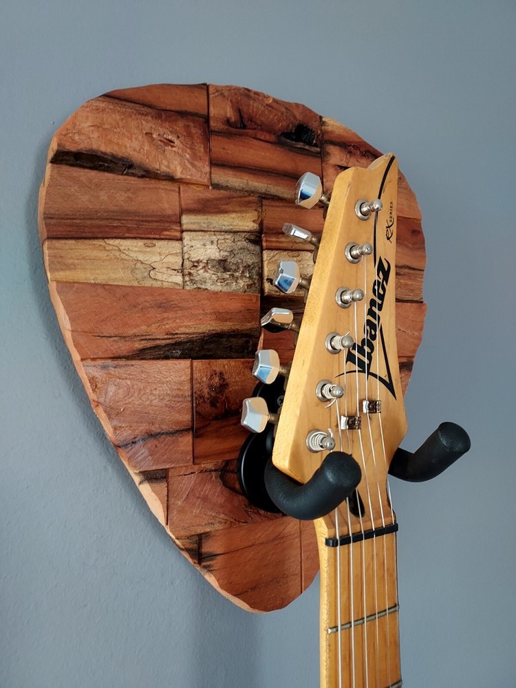 Guitar Pick, Guitar Wall Hanger, Guitar Wall Mount, Unknown Hard Wood