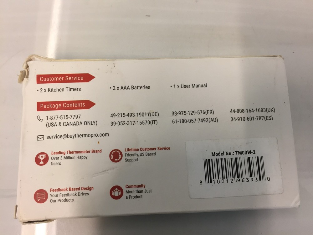 ThermoPro TM03W-2 Digital Kitchen Timer 2-Pack