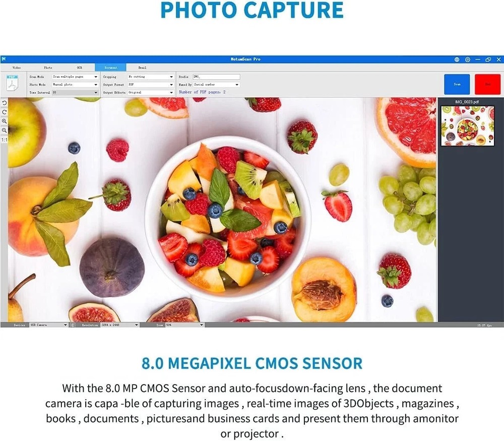 NetumScan Book & Document Camera for Teachers, Multi-Language OCR and English...