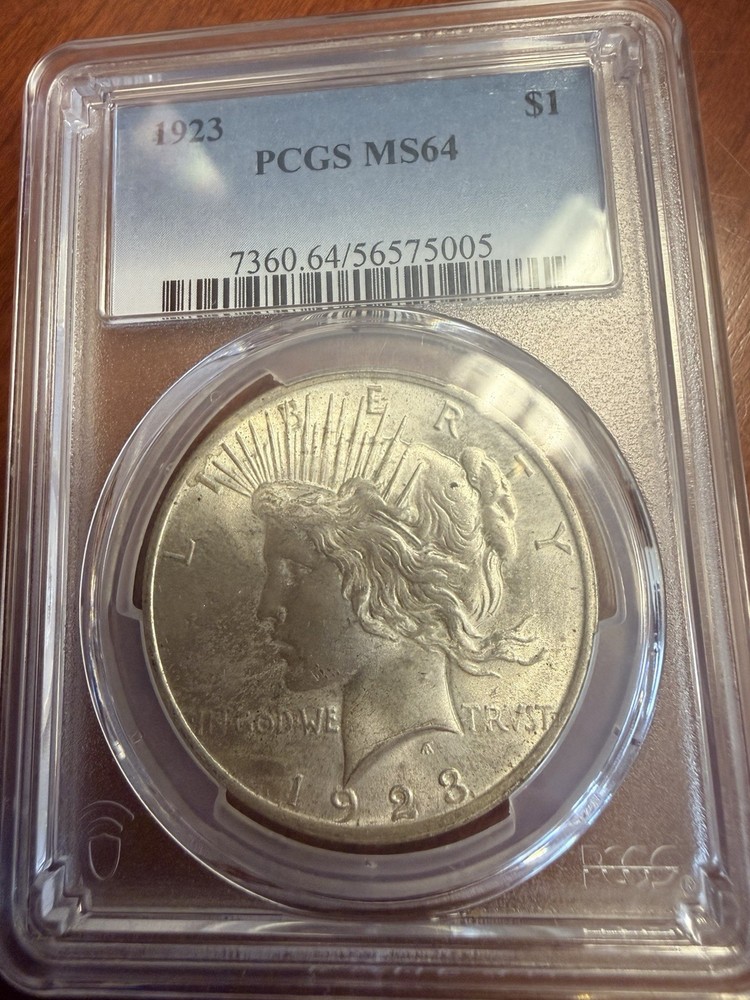 1923 Peace Silver Dollar Coin PCGS MS64