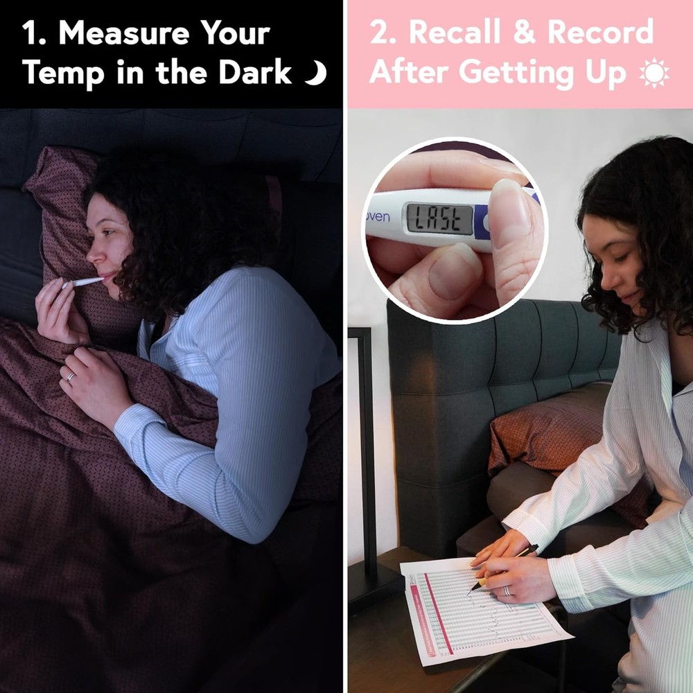 Digital Basal Body Thermometer, 1/100th Degree High Precision, Quick 60-Sec