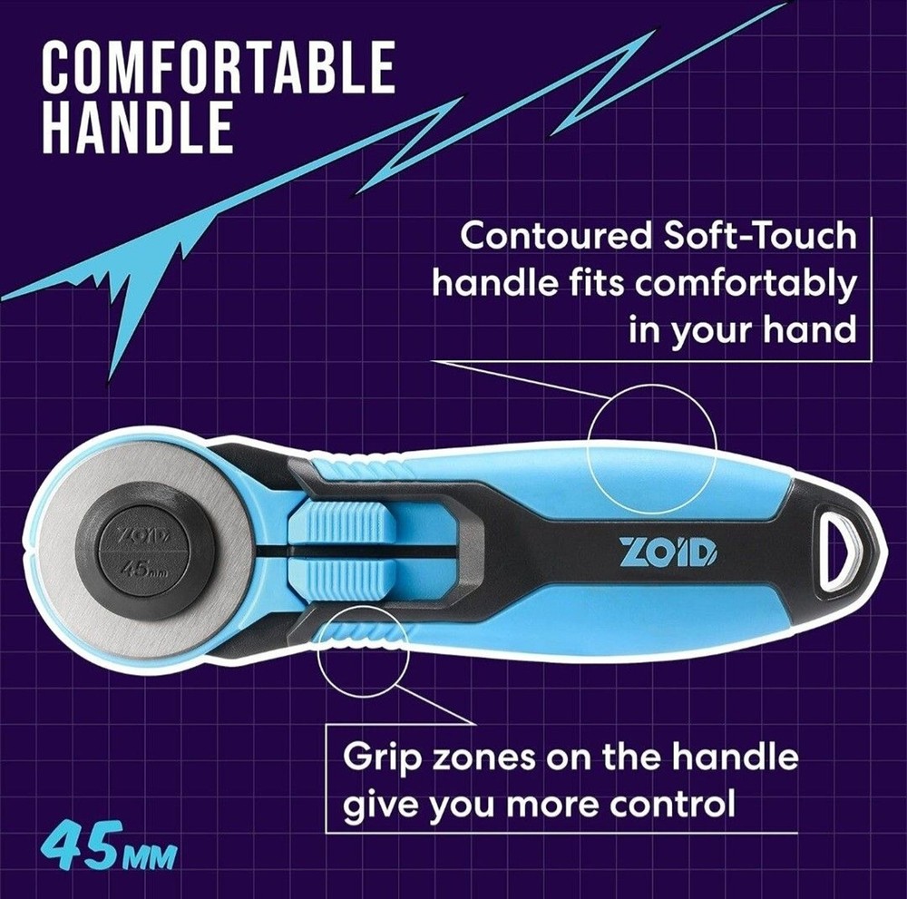 ZOID Tools 45mm Rotary Cutter with Soft-Touch Handle New