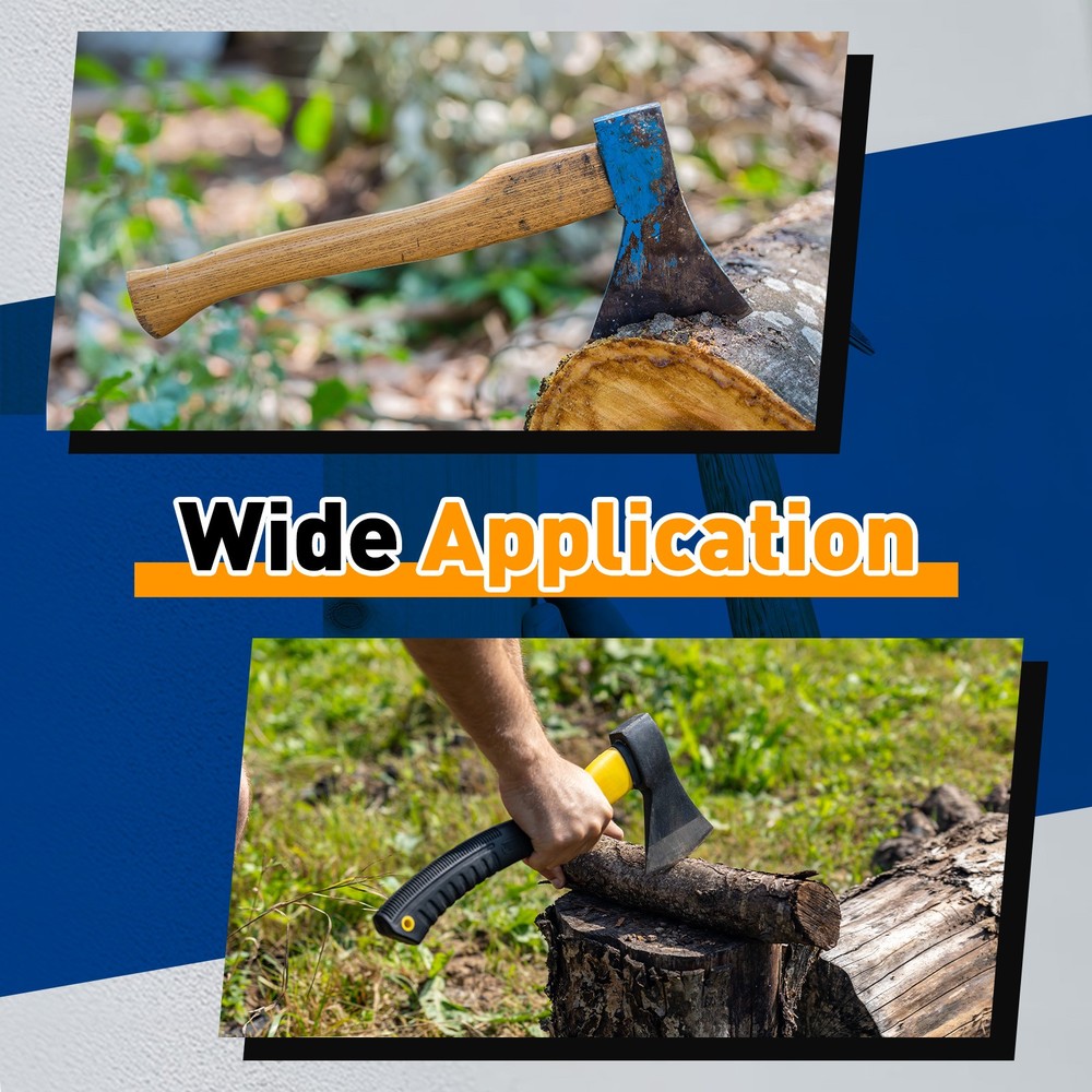 2pcs Wood Axe Handle Replacement 12.6" with Round Wedges for Axe