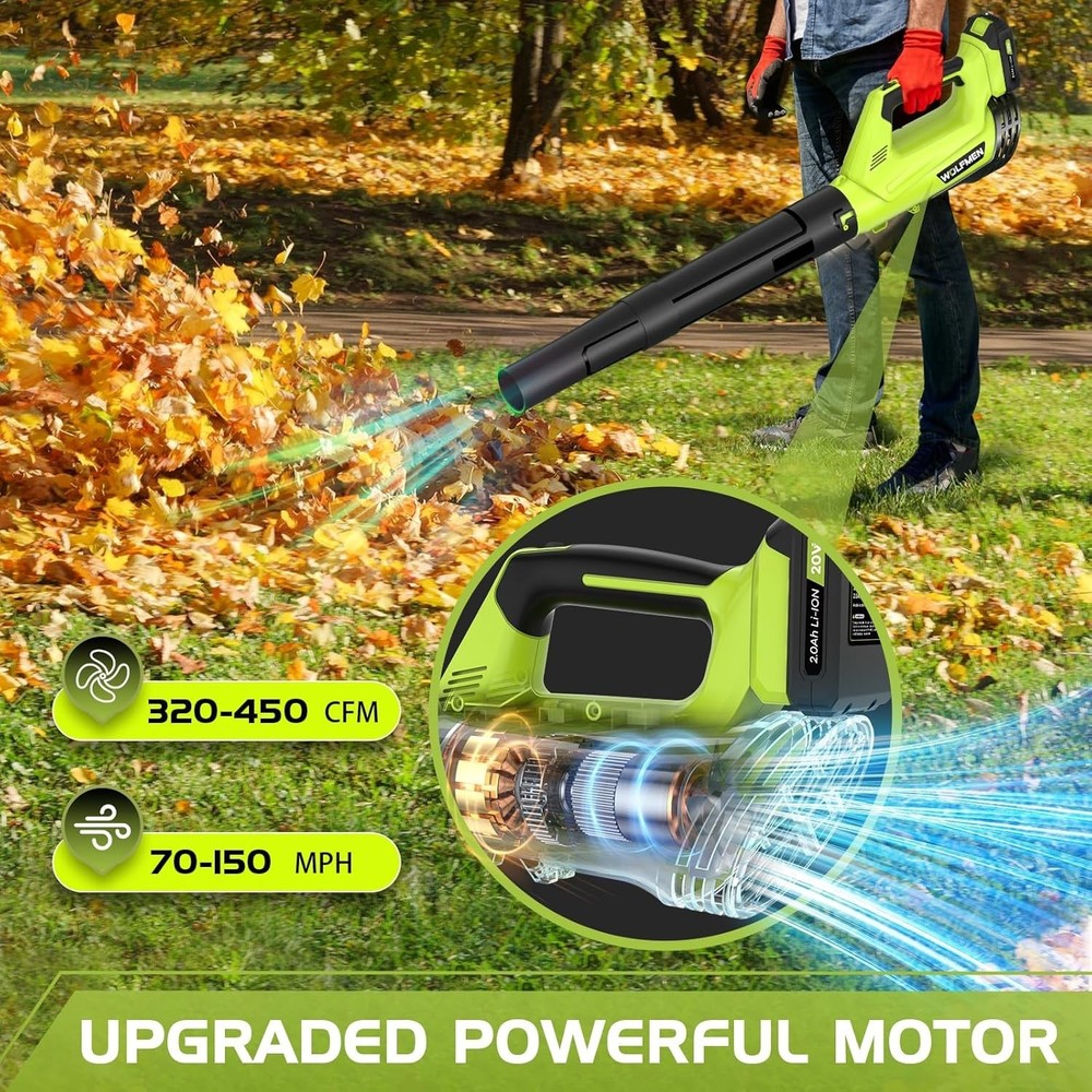 Powerful 2-Speed Electric Leaf Blower - 150 MPH, Lightweight & Adjustable Length