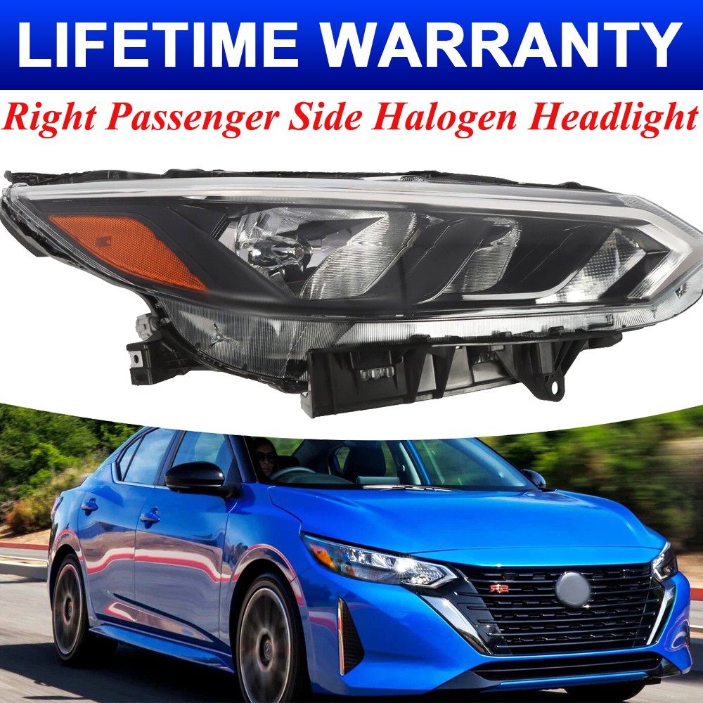For Nissan Sentra S/SV 2024-2025 Models Right Passenger Side Halogen Headlight