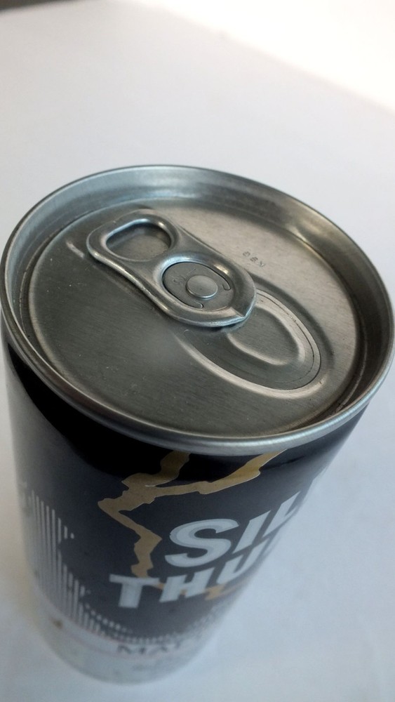 Stroh's Silver Thunder Malt Liquor - Empty Beer Can - Bottom Opened