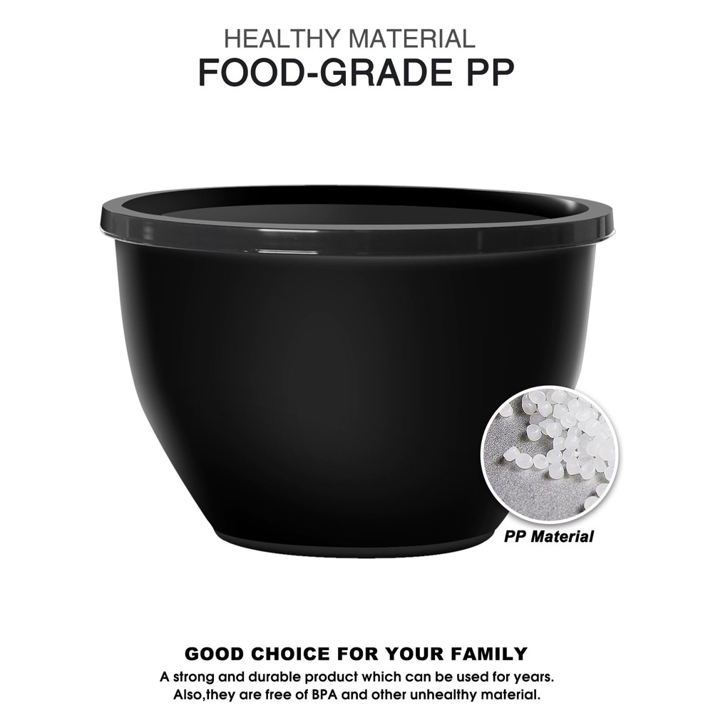 Greentainer 5-Piece Plastic Mixing Bowls with Lids Set for Kitchen, Nesting B...