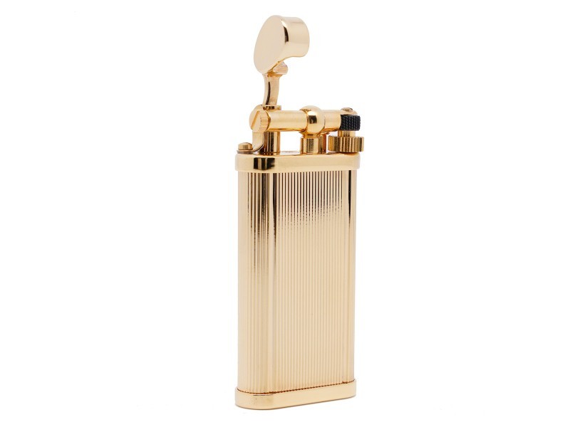 Dunhill Unique Gold Pipe Lighter Vertical lines - Gold Platted