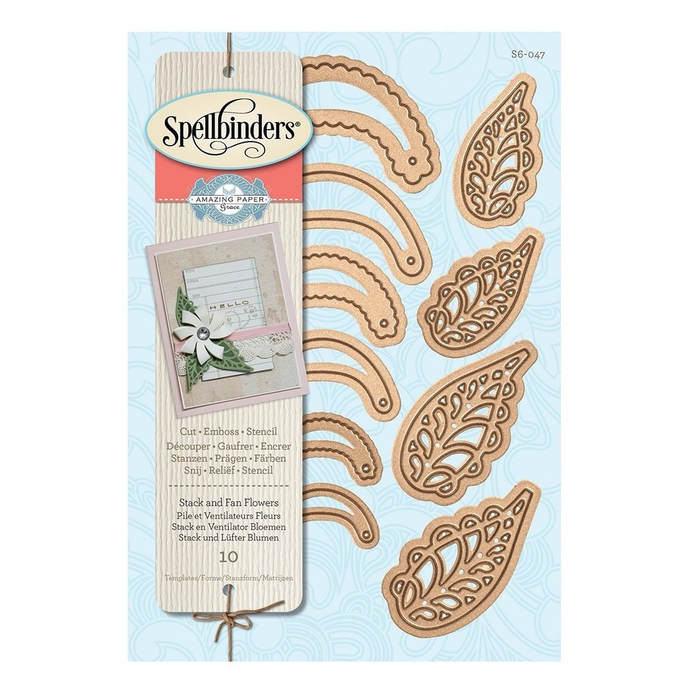 Spellbinders S6-047 is the Stack and Fan Flowers etched die set