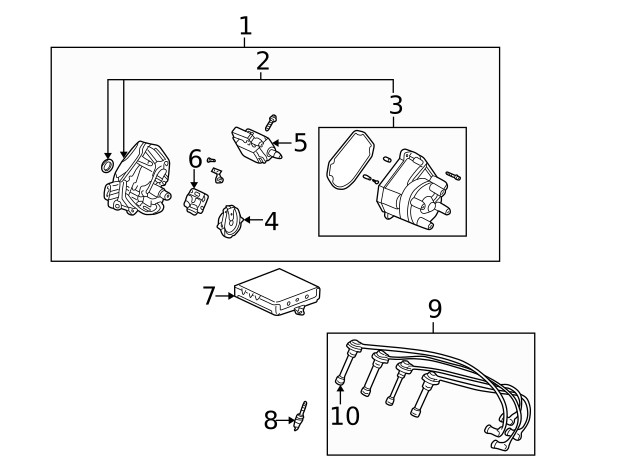 Genuine Honda Distributor Cap 30102-PAA-A01