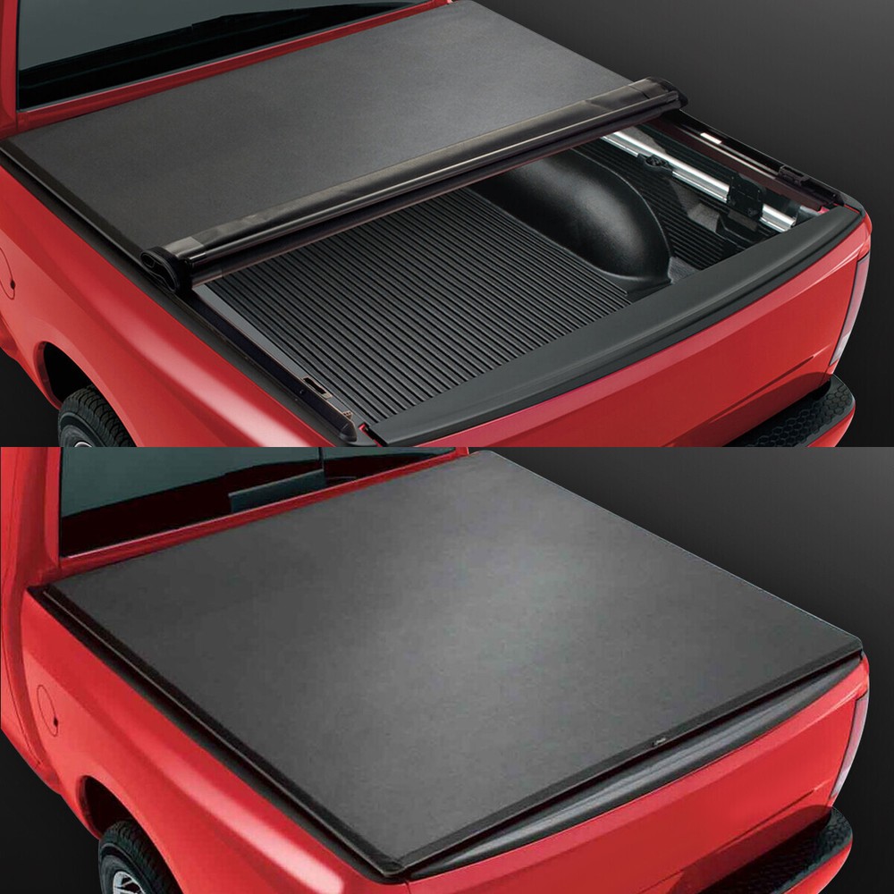 FOR 2004-2013 SILVERADO SIERRA 5.75 FT FLEETSIDE BED SOFT ROLL-UP TONNEAU COVER