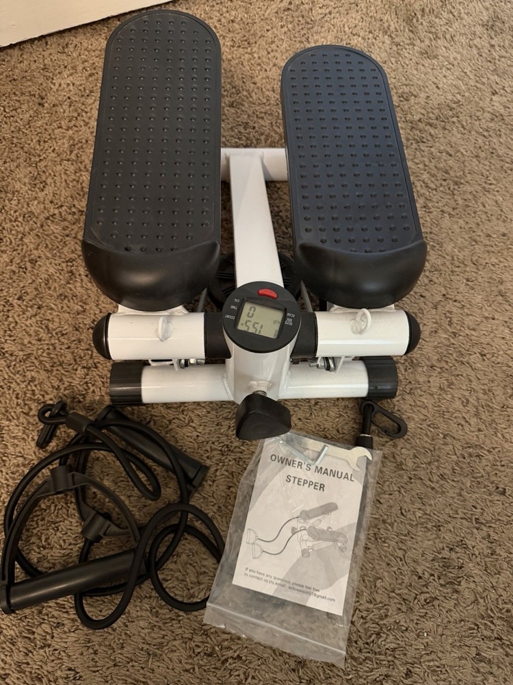 Stepper Exercise Machine LCD Display Non-slip Footplates Adjustable Height Black