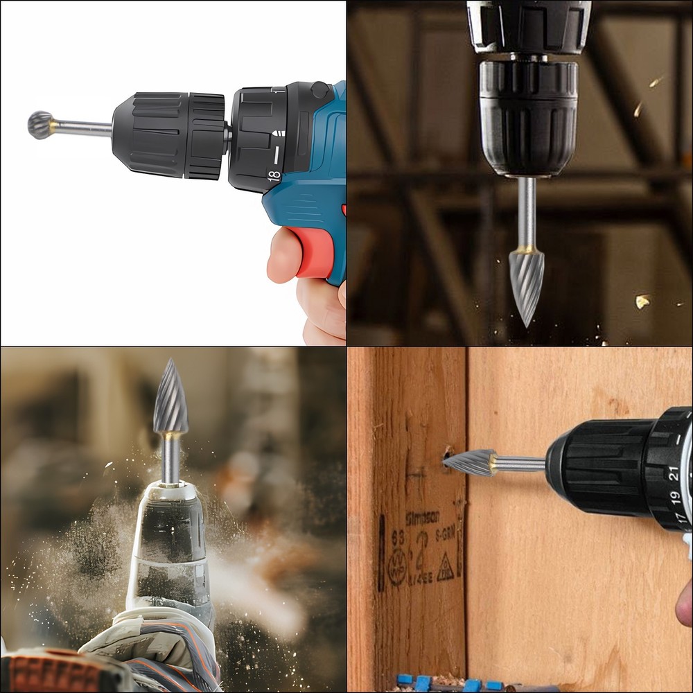 5pcs Solid Carbide Rotary Tools for Precision Work in Metal and Wood Projects