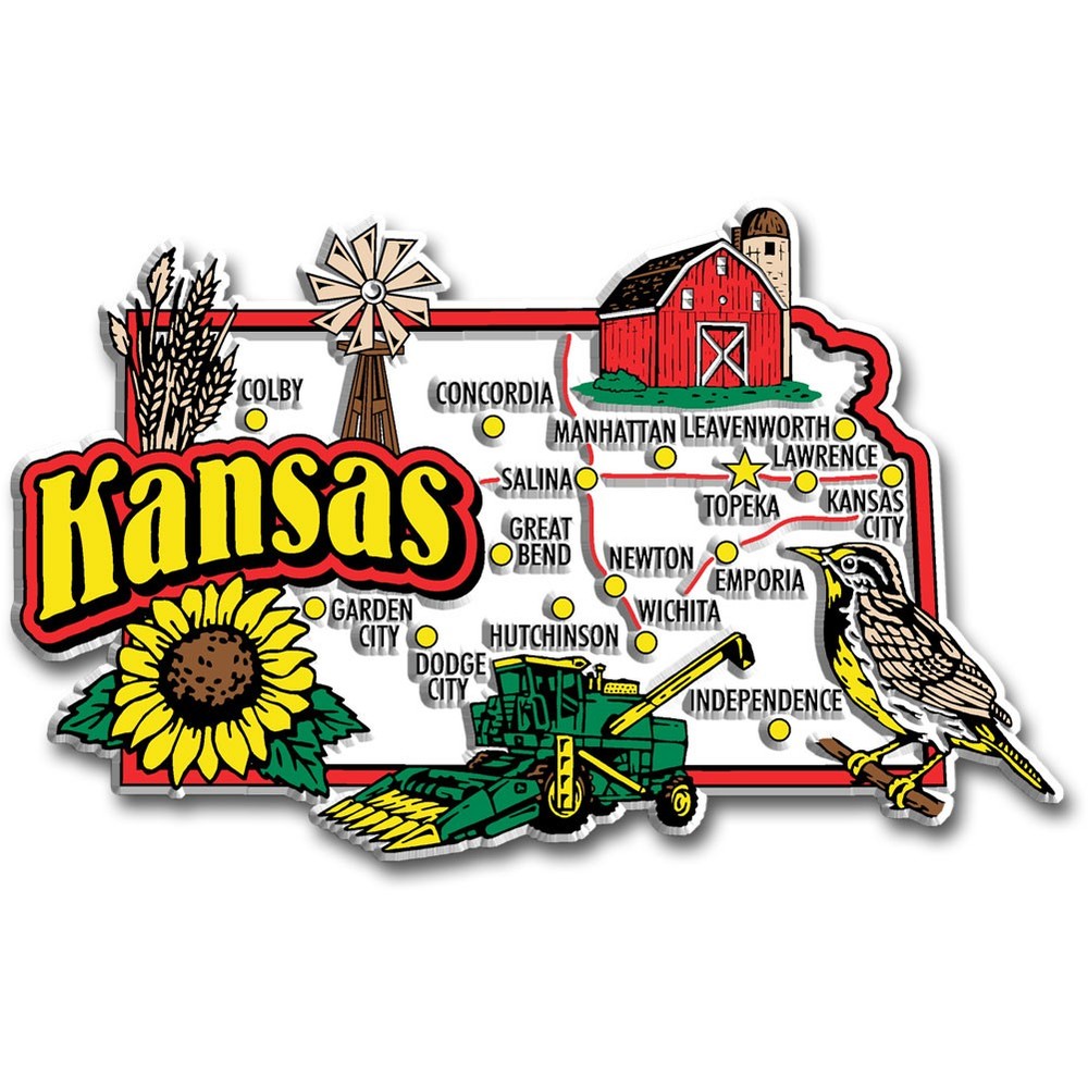 Kansas Jumbo State Magnet by Classic Magnets