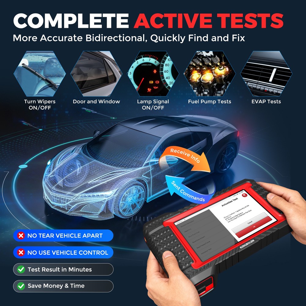 KINGBOLEN K7 ECU Coding Bidirectional Diagnostic Tool All System OBD2 Scanner