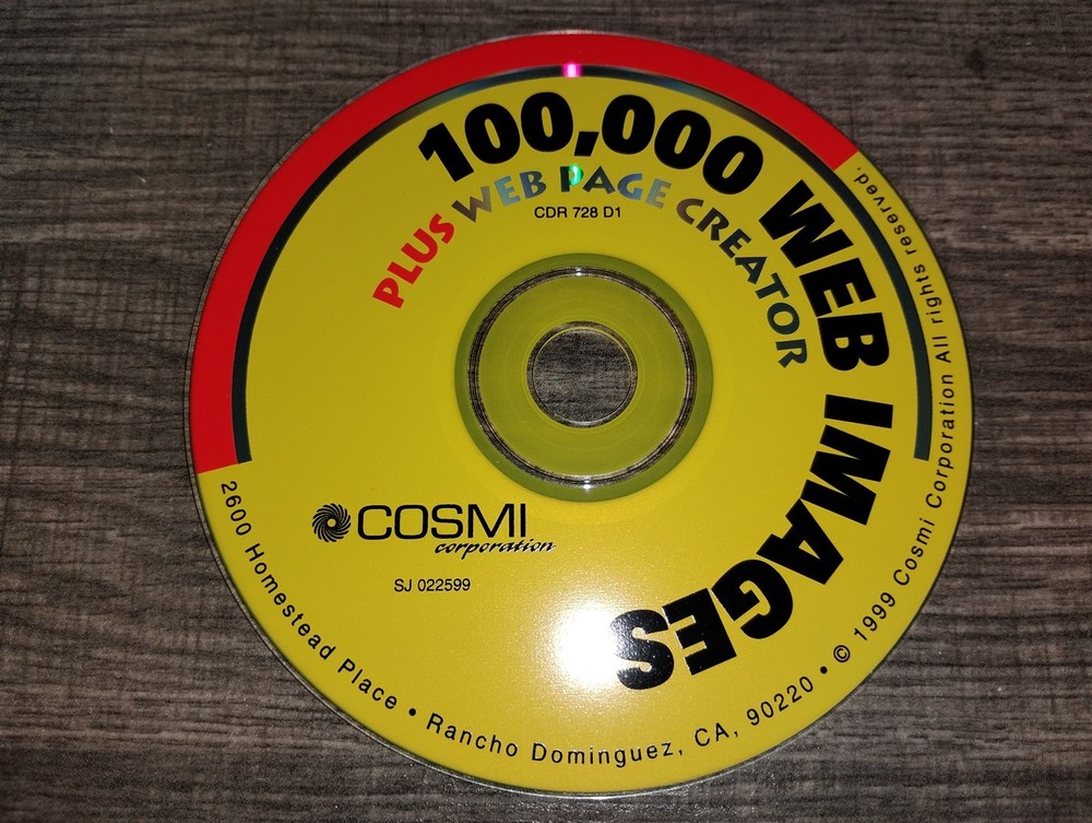 Cosmi 100,000 Web Images Plus Web Page Creator PC CD-ROM 1999 Windows 95/98/NT4
