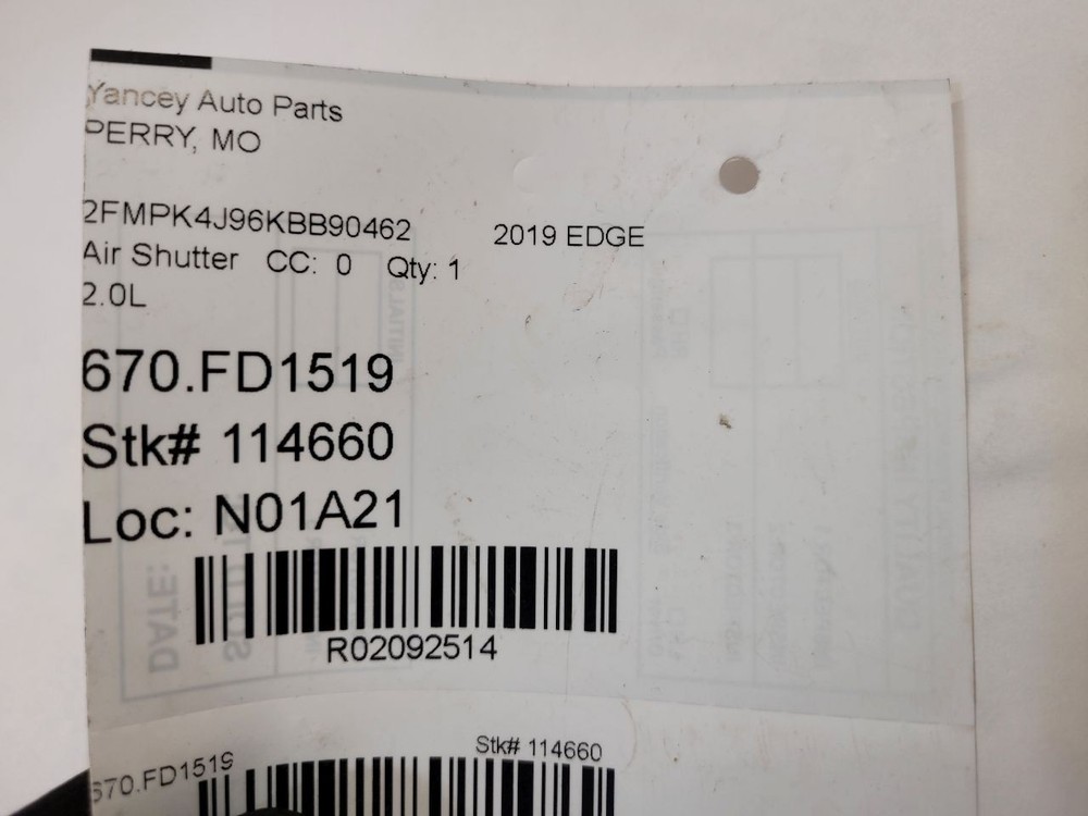 2019 Ford Edge Air Shutter